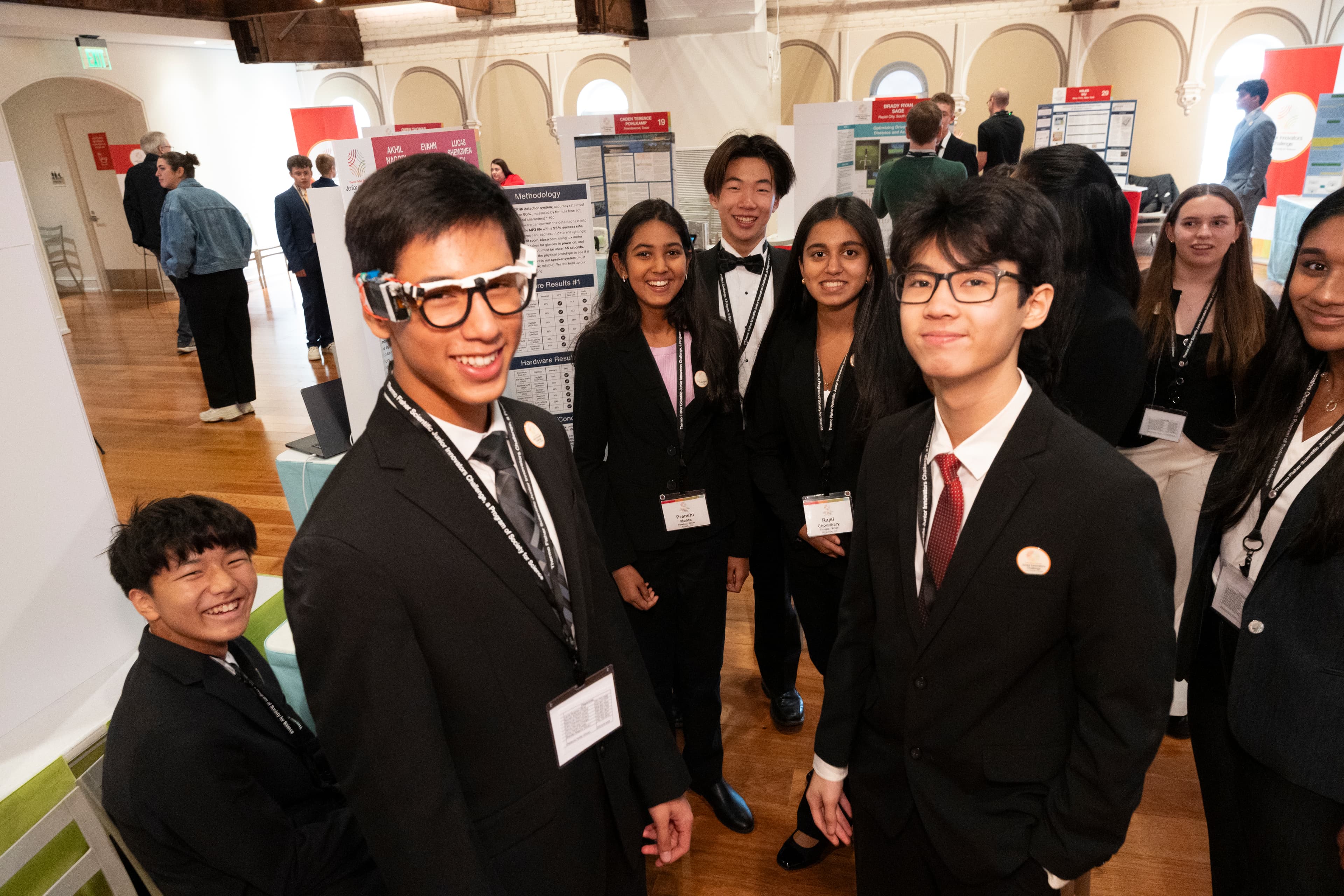 Akhil Nagori wearing the Visionary AI Glasses during public day at JIC