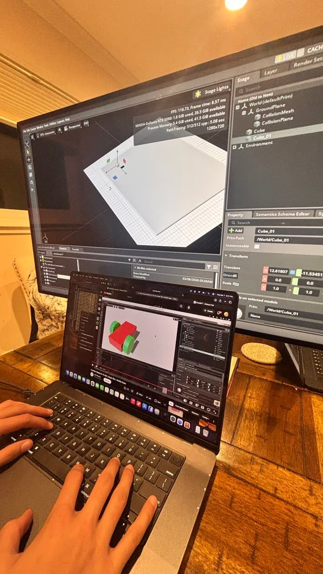 Vasara design work in Isaac Lab during simulation and environment setup
