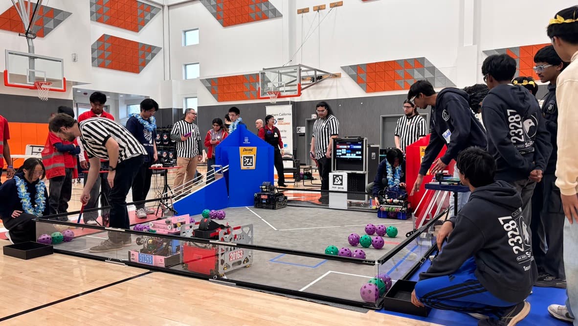 Olympians FTC competition robot in match-ready configuration