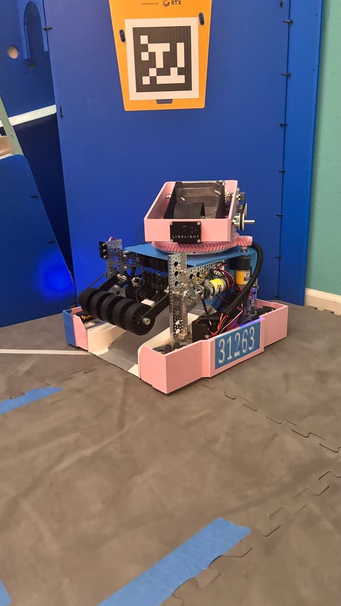Olympians FTC robot image highlighting the team's hardware build and subsystem layout